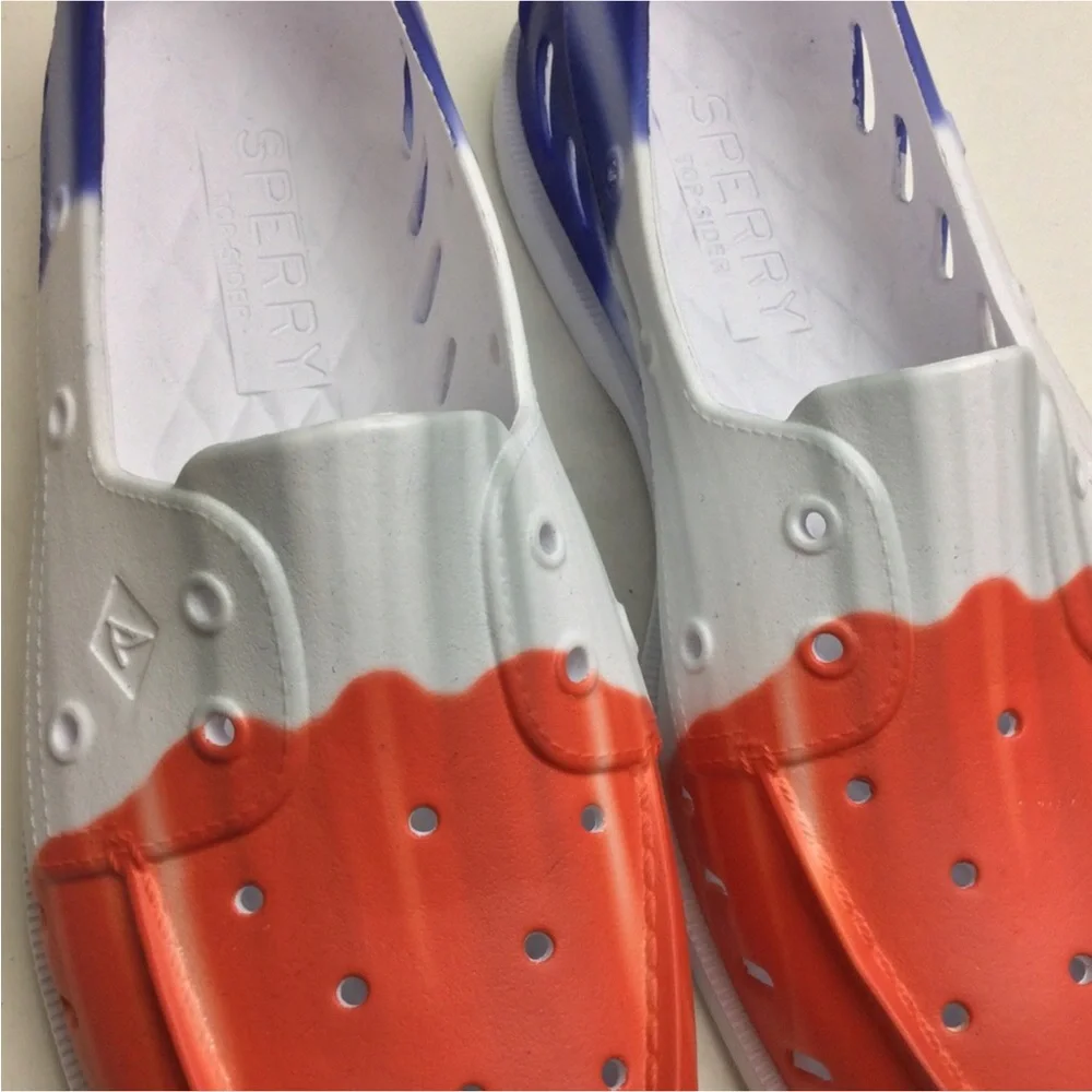 NWOB Sperry Popsicle Firecracker Americana A/O Float Slip-On Boat Shoes Size 13